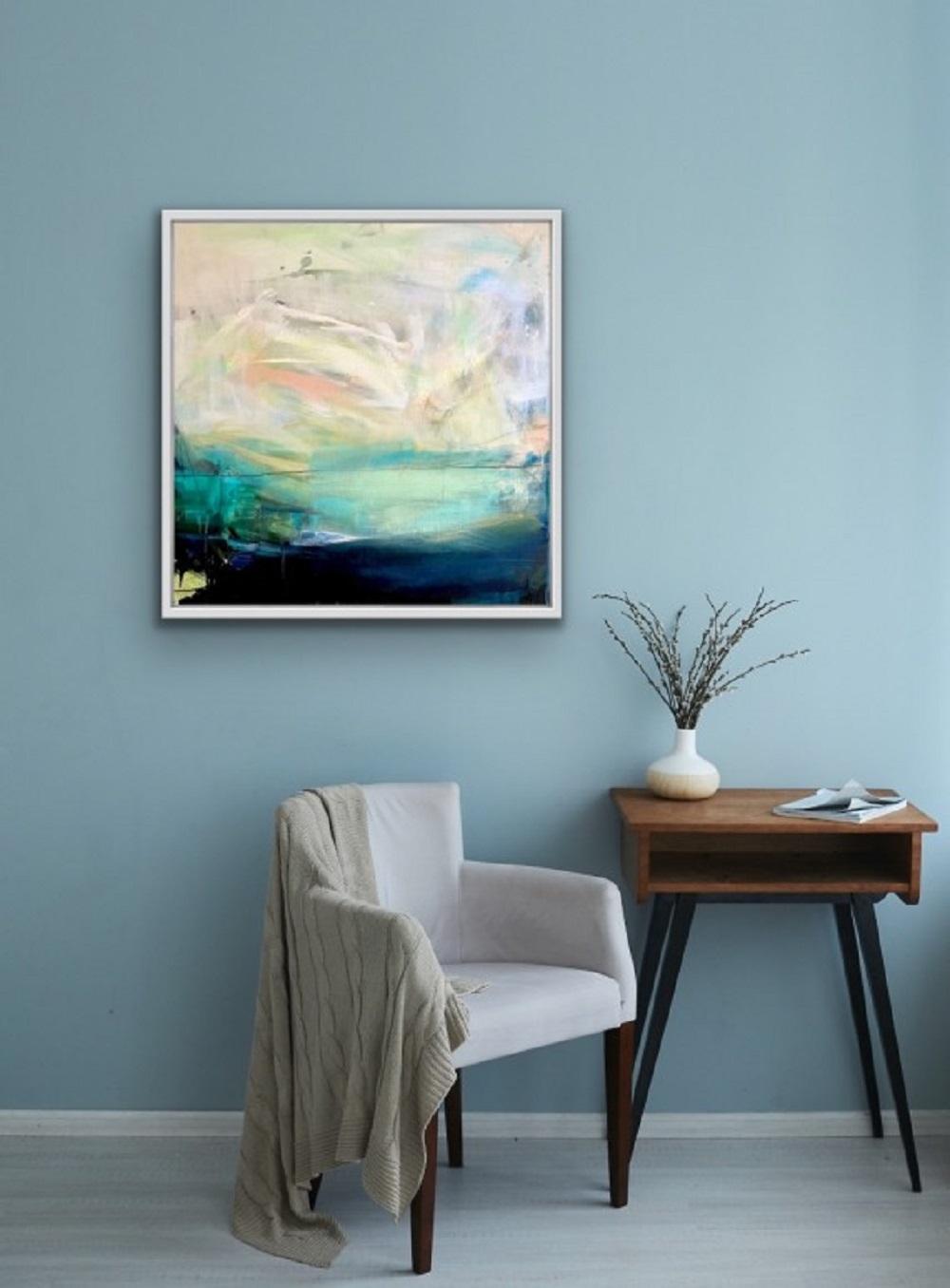 Time and Tide II, Original abstract painting, seascape and coastal painting - Painting by Clare Millen