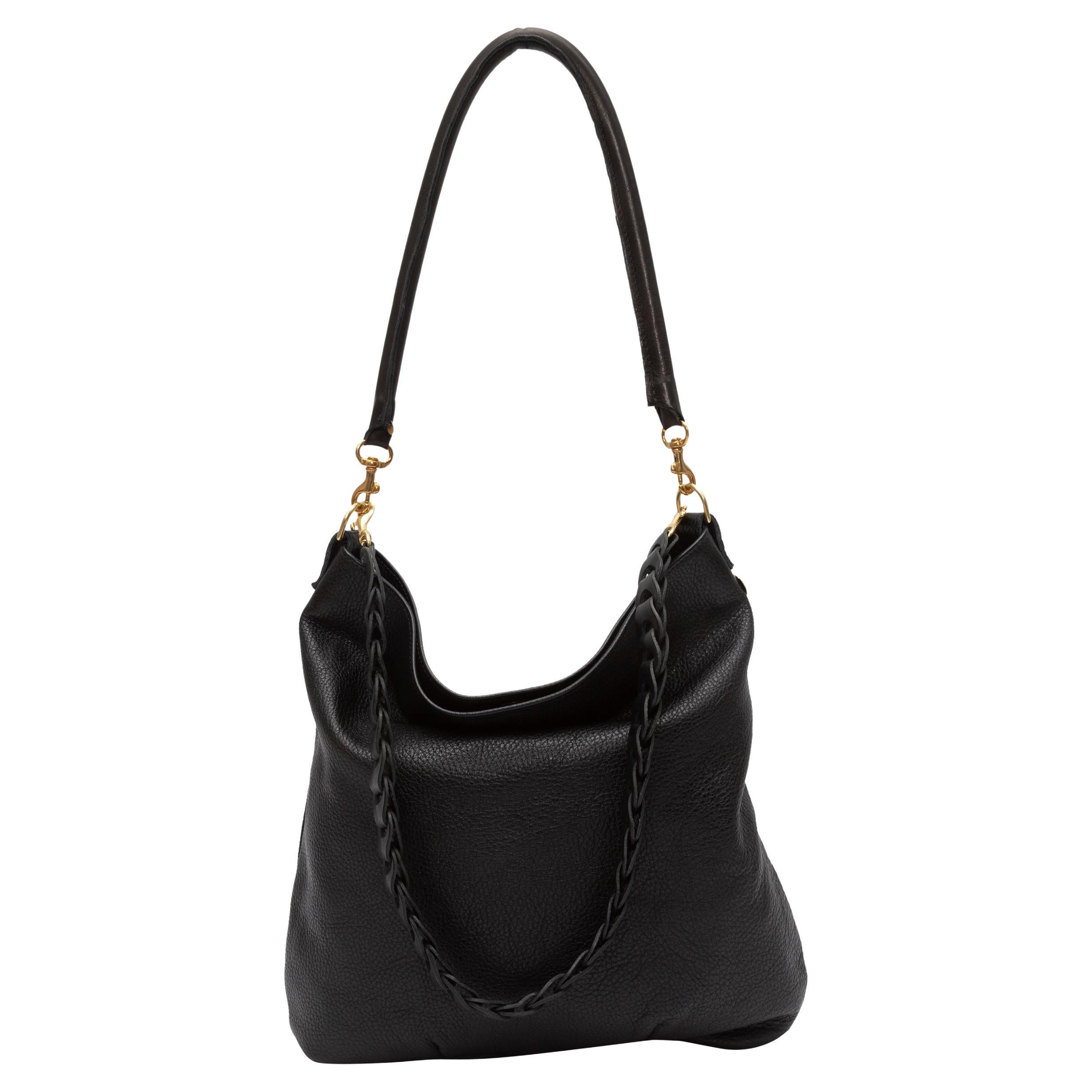 Clare V. Black Leather Hobo Bag