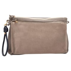 Clare V. Grey Leather & Suede Crossbody Bag