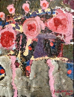 Abstract en rose.  Peinture à l'huile contemporaine