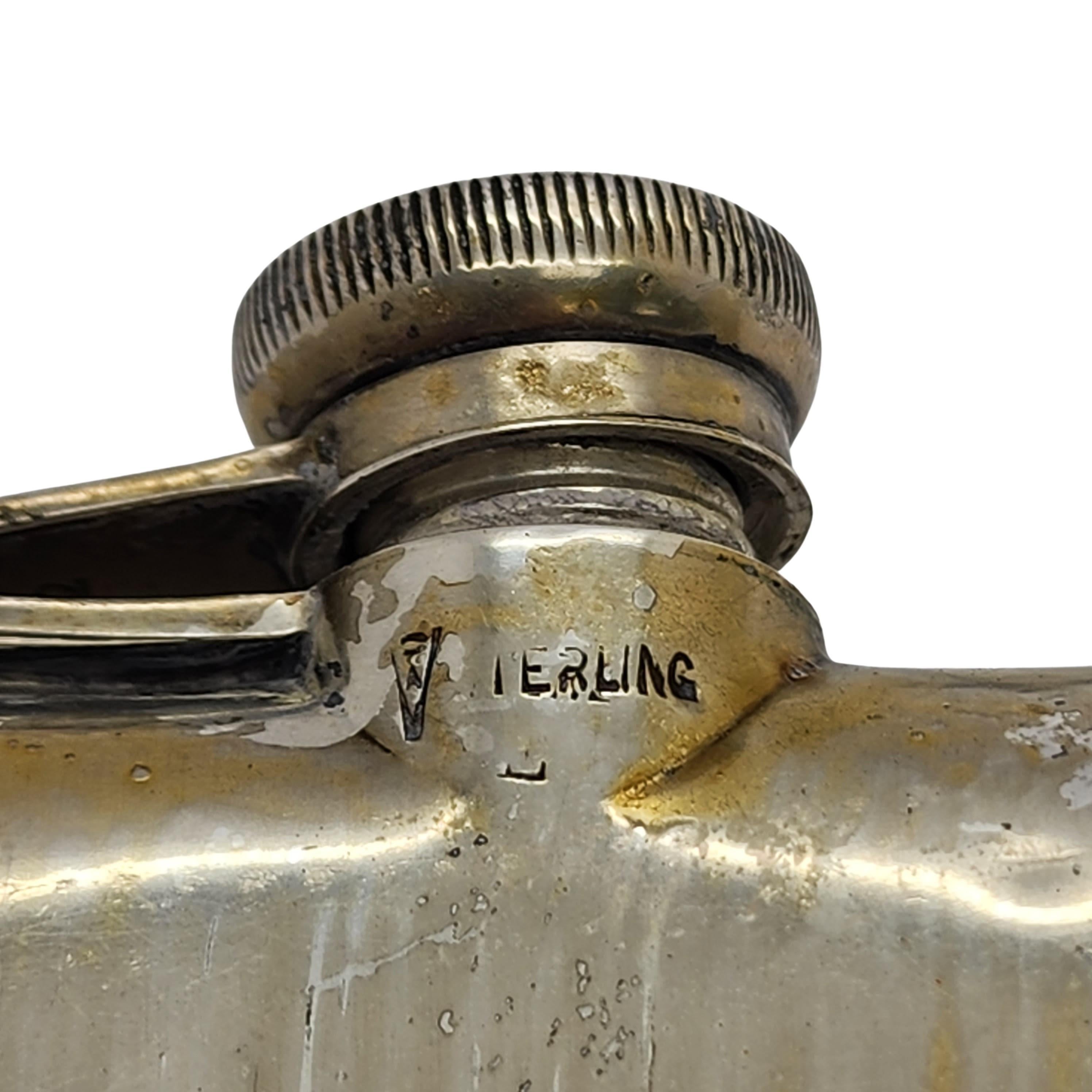 Clarence A Vanderbilt Schwarzer Emaille-Hip-Flask mit Hip-Flask aus Sterlingsilber mitMono #15756 von Clarence im Angebot 5