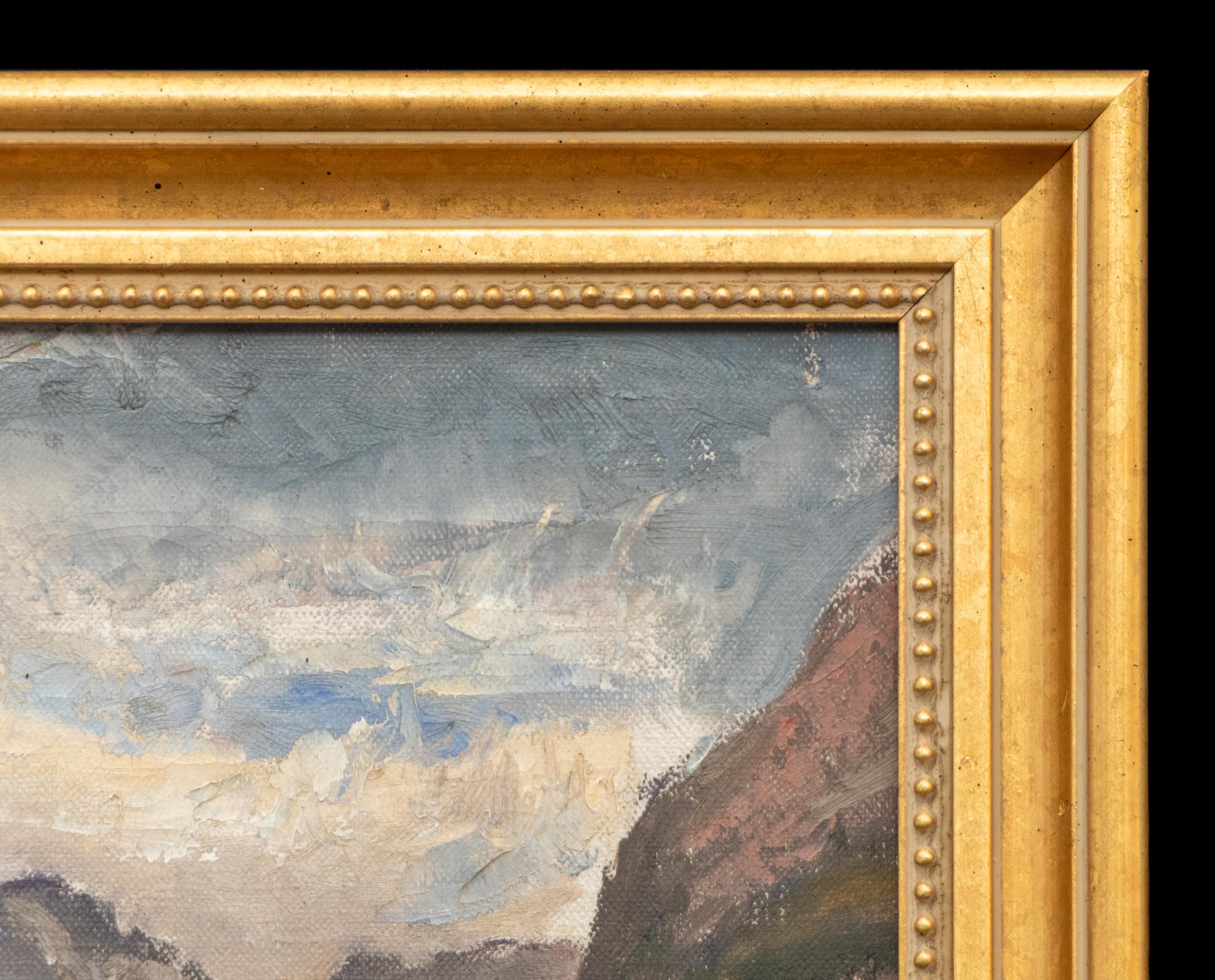 Lac Jenny, Estes Park - 1950s Mid-Century Rocky Mountain Landscape Oil Painting en vente 1