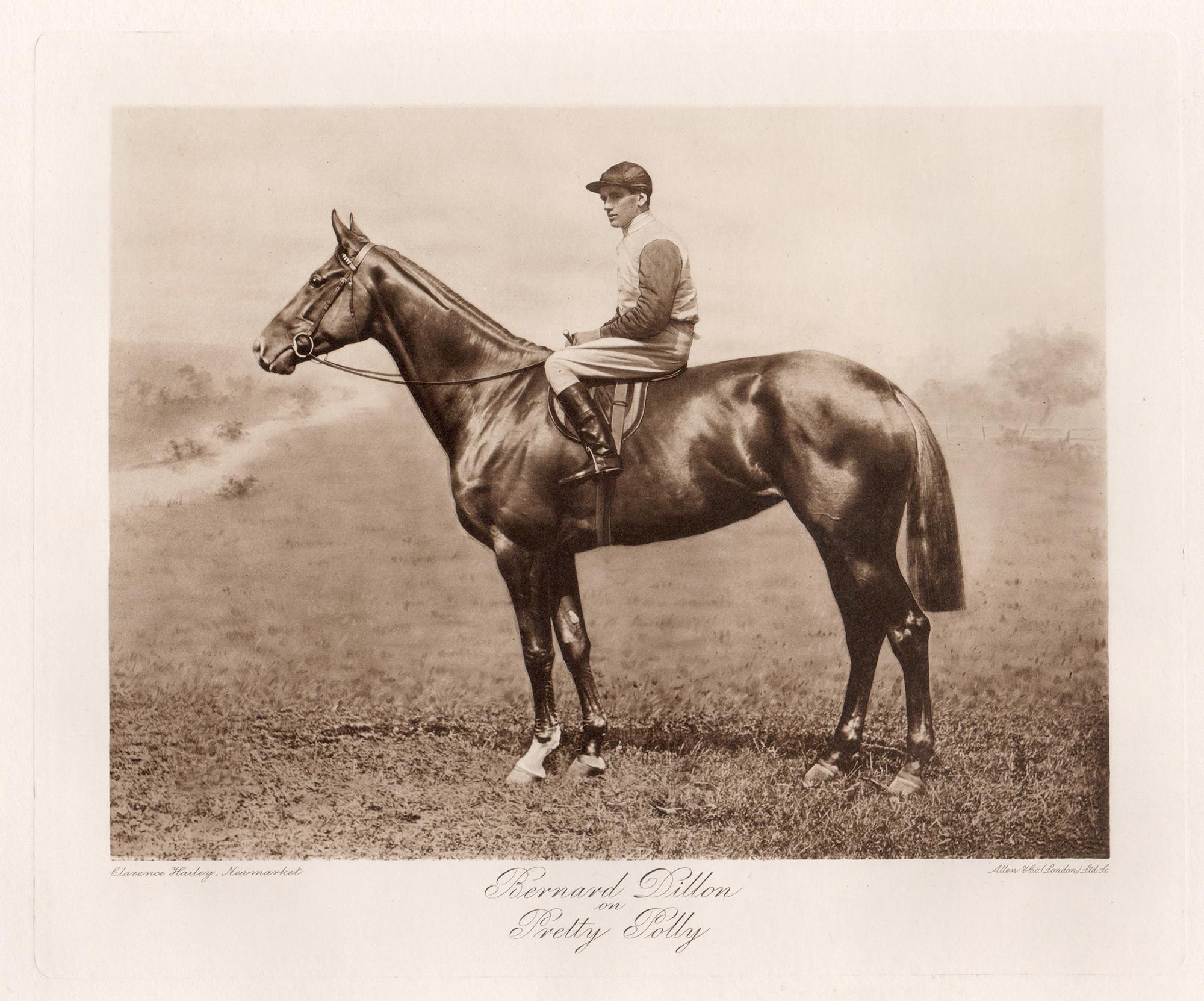 „Pretty Polly“, englisches Rennpferd, Sepia-Fotogravur zum Thema Pferderennen, 1906