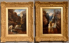 Oil Painting Pair by Clarence Henry Roe "Wooded Glens, North Wales"