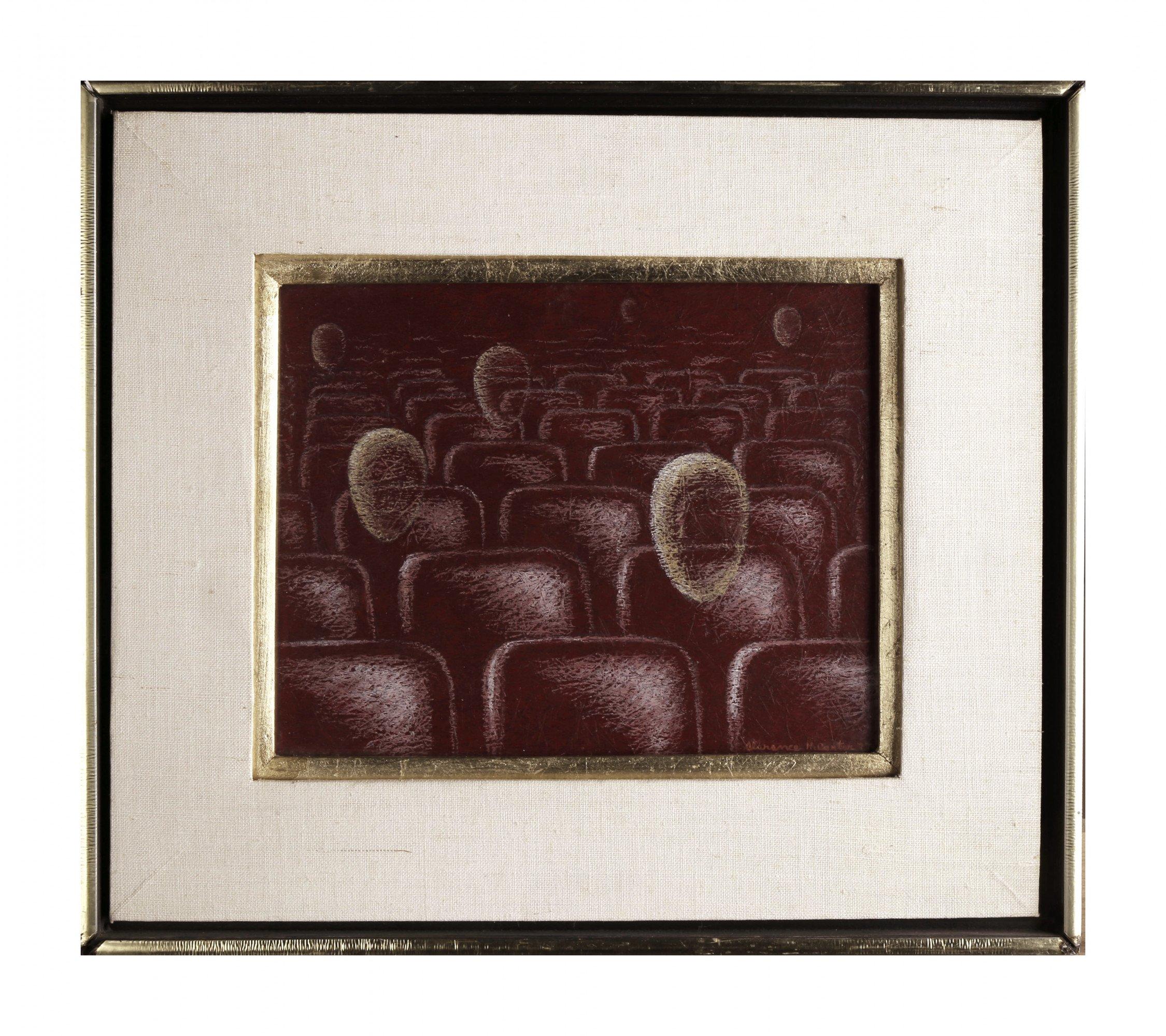 Entr''acte - Ovoids in Theater - Geometrisches abstraktes Pastell – Painting von Clarence Holbrook Carter