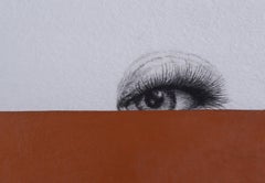 Icon Mandala, Mid-Century Figural Abstract Black, Red & White Oval Face Painting