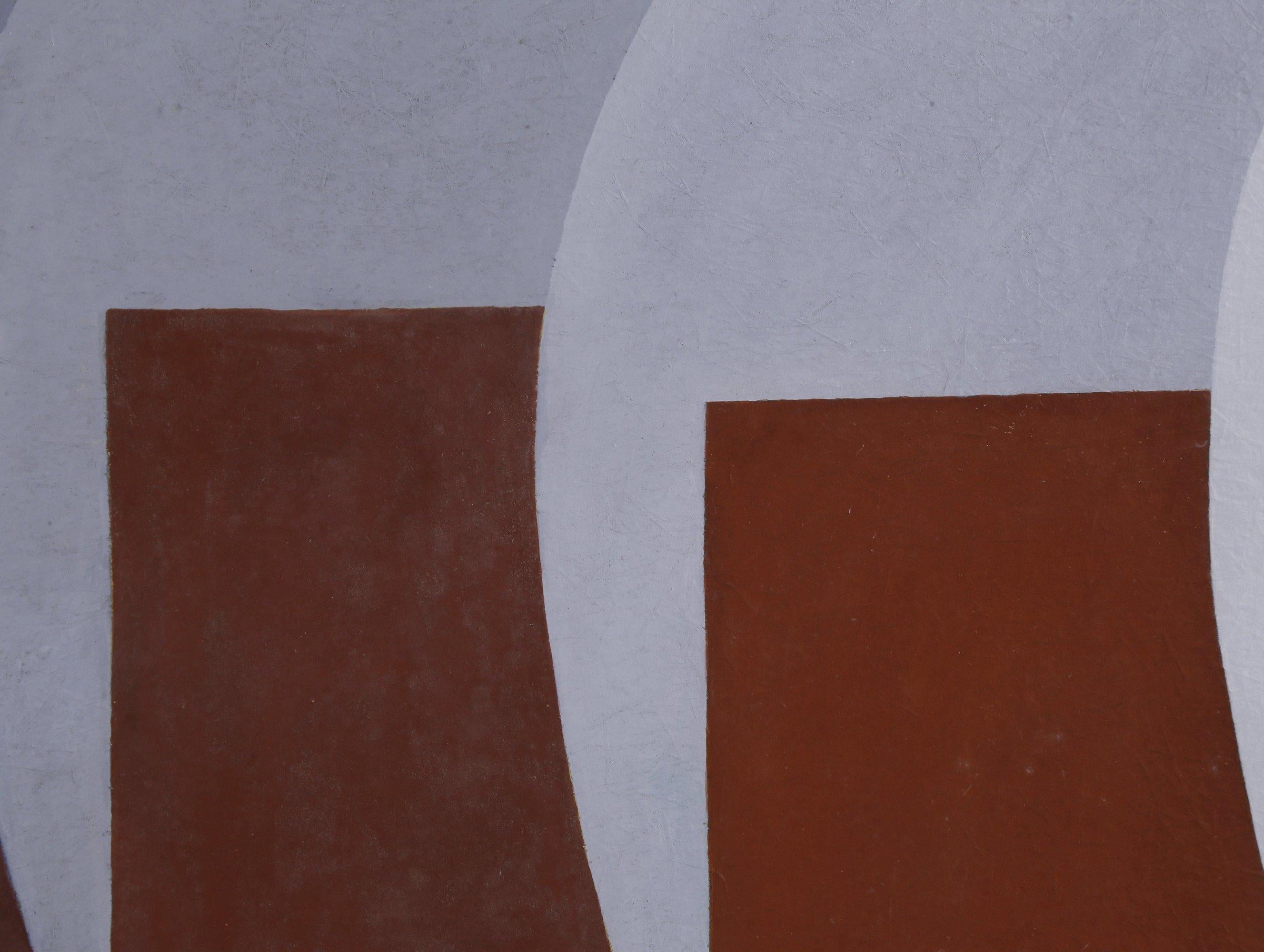 Icon Mandala, figurales, abstraktes ovales Gesichtsgemälde in Schwarz, Rot und Weiß, Mid-Century (Abstrakt), Painting, von Clarence Holbrook Carter