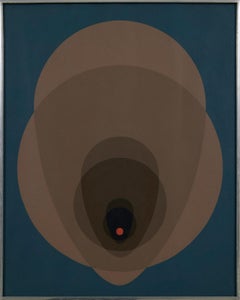 Mandala No. 15, Abstract Ovoid Geometrical Mid-Century Painting Cleveland School