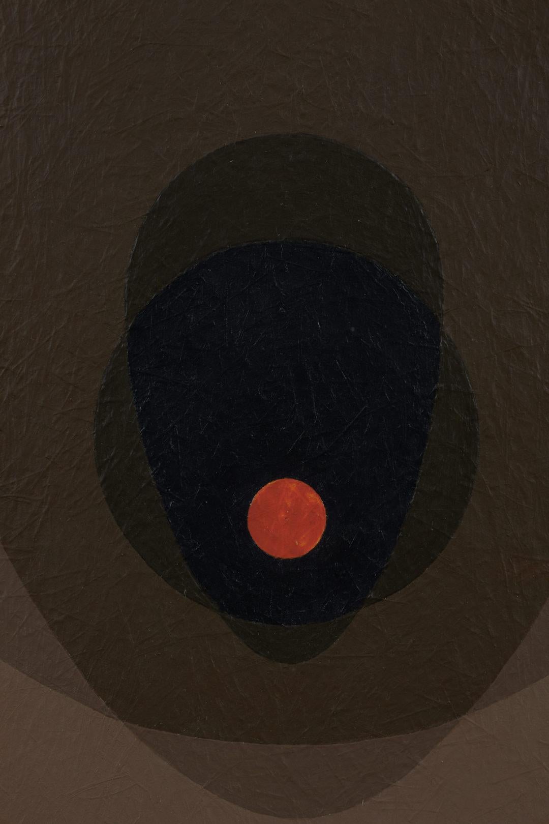 Mandala Nr. 15, Abstraktes eiförmiges, geometrisches Gemälde der Cleveland School aus der Mitte des Jahrhunderts (Amerikanische Moderne), Painting, von Clarence Holbrook Carter