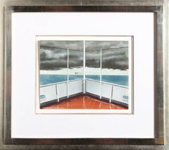 Sur les Grands Lacs, peinture à la gouache photoréaliste de Clarence Holbrook Carter
