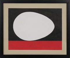On the Red Line, Black & Red Figural Abstract Ovoid, Cleveland School Artist