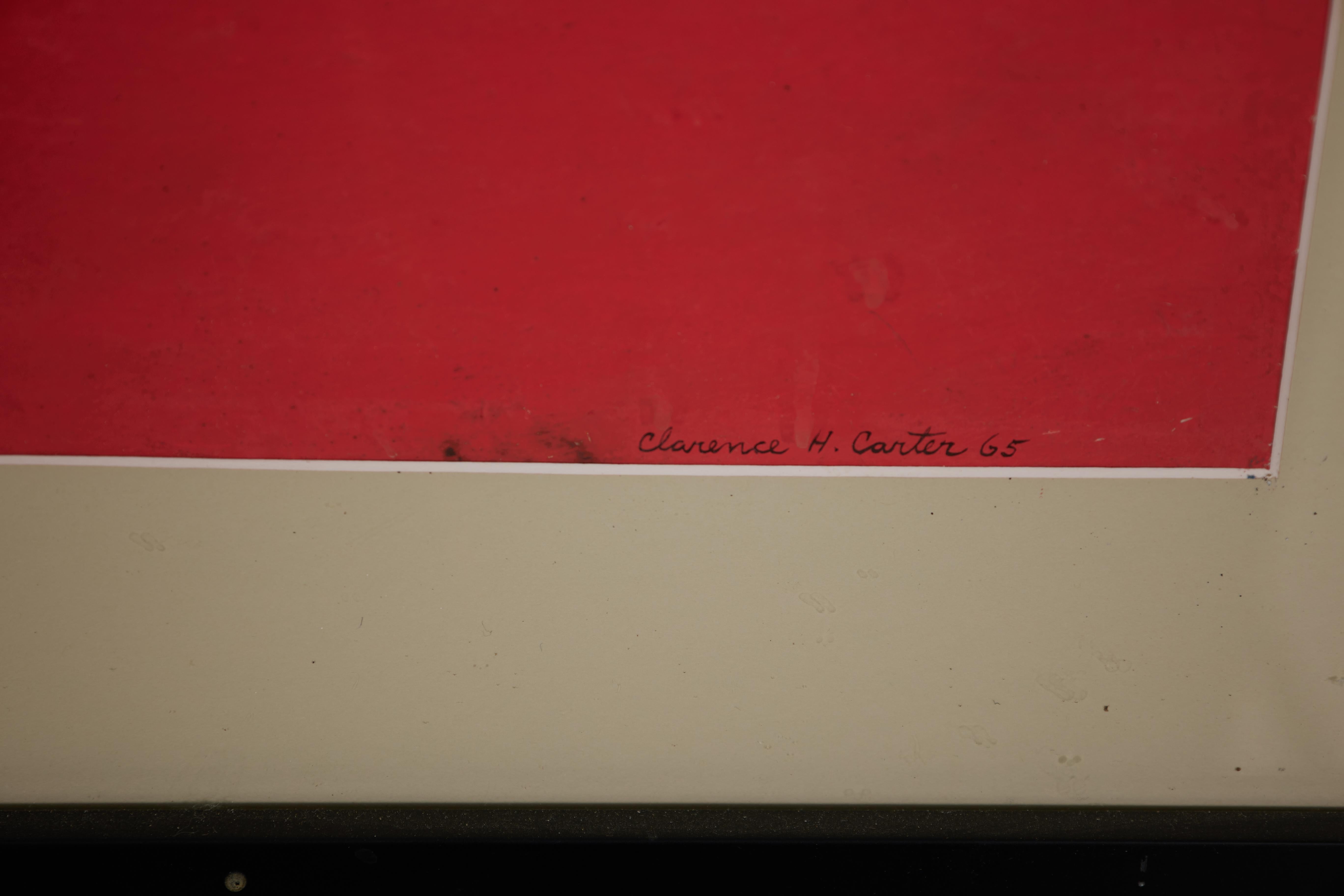 Sur la ligne rouge, Ovoïde abstrait figuratif noir et rouge, Artistics de l'école de Cleveland en vente 1