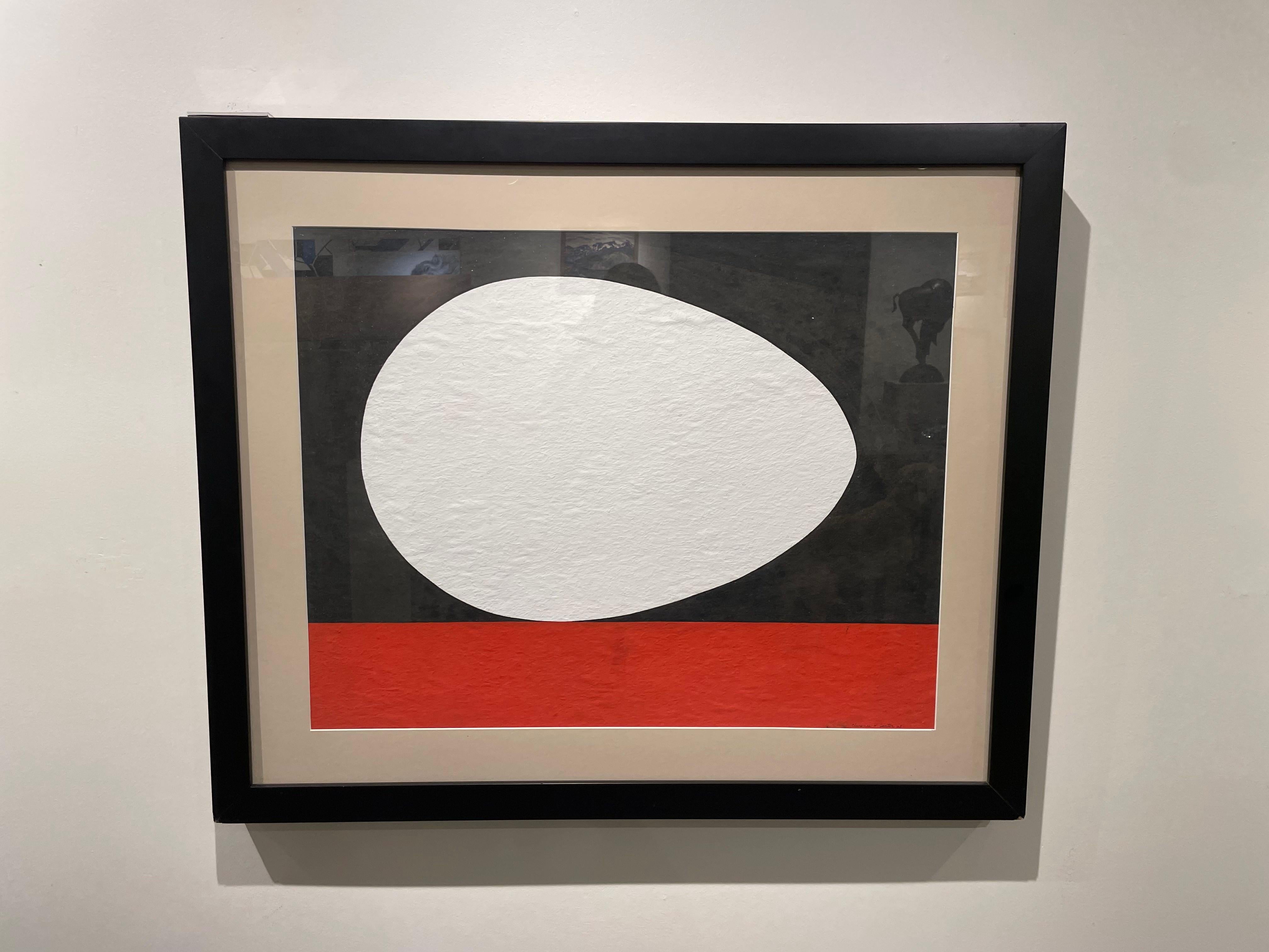 Sur la ligne rouge, Ovoïde abstrait figuratif noir et rouge, Artistics de l'école de Cleveland en vente 2
