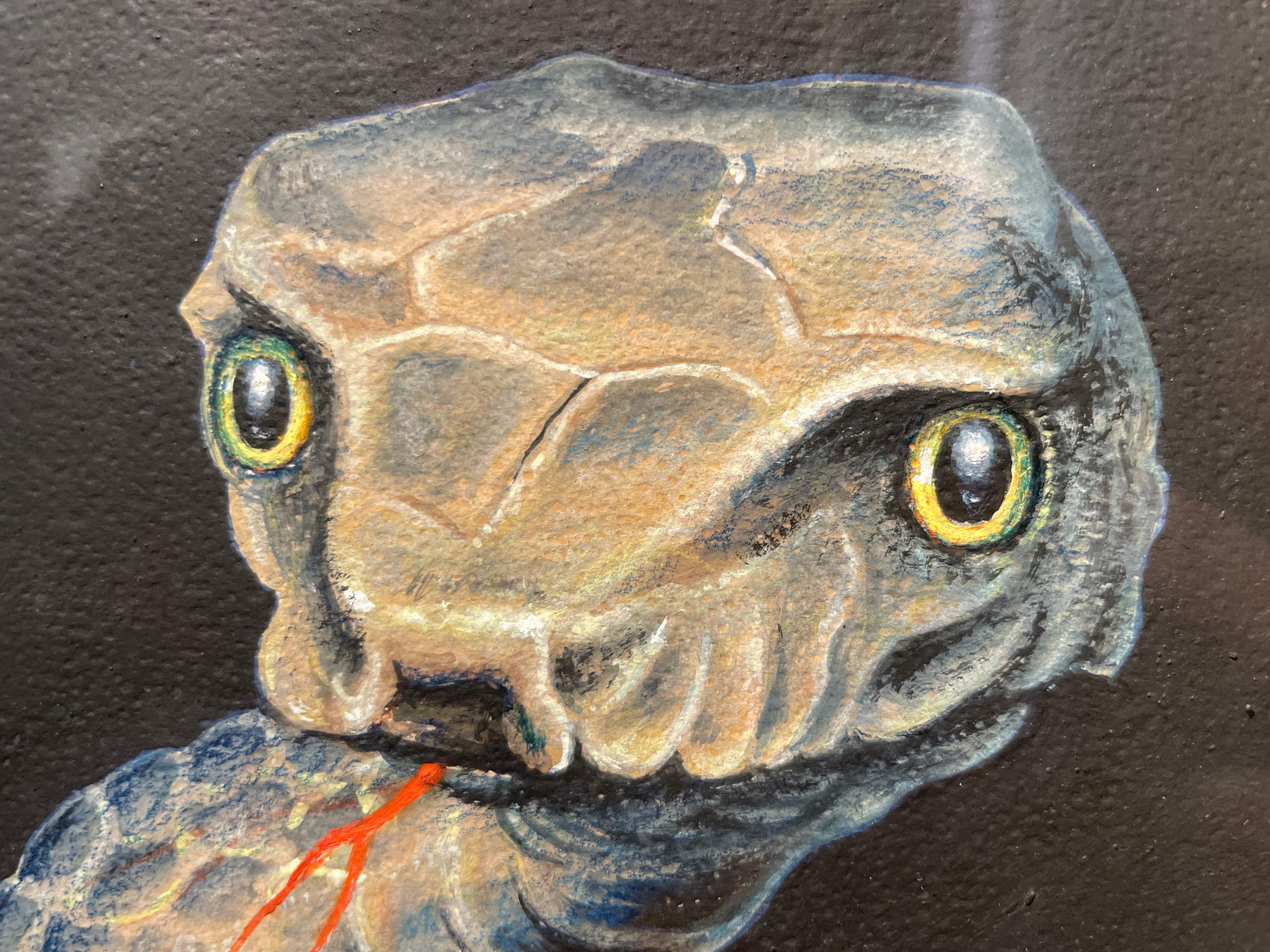 Por encima de la sorpresa (Serpiente), pintura sobre serpientes de los años 60, Escuela de Cleveland en venta 1
