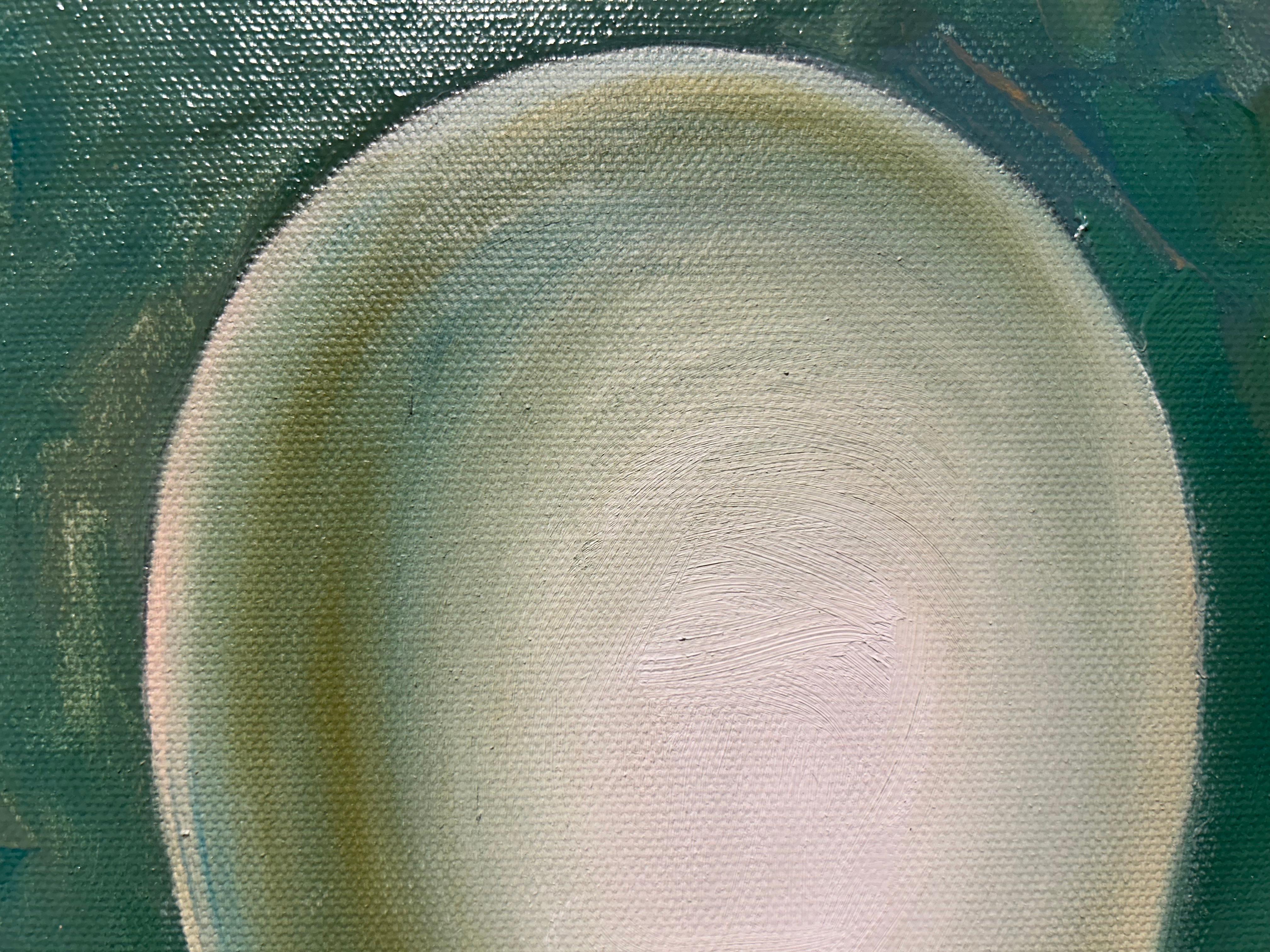 Peinture acrylique ovoïde figurative surréaliste, artiste de l'école de Cleveland en vente 1