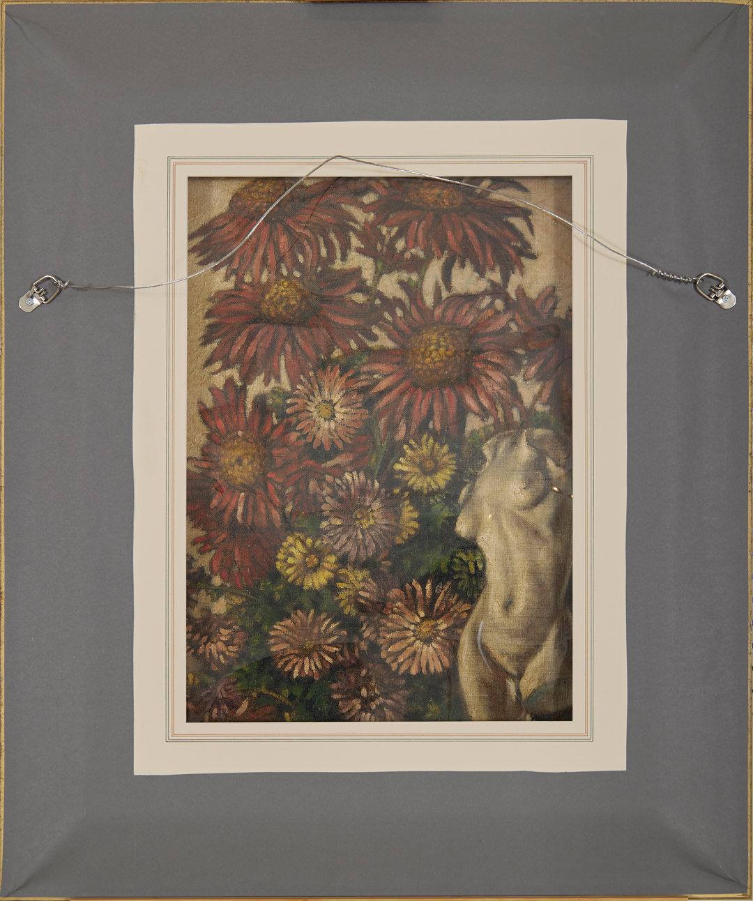 Portrait de femme au fuchsia, début du 20e siècle Nature morte en vente 1