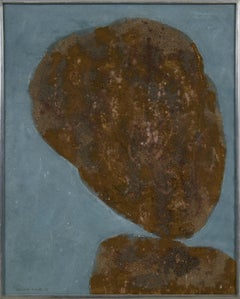 "Rockefeller Center" - Abstract Rock, Mid-Century Acrylic & Sand Painting