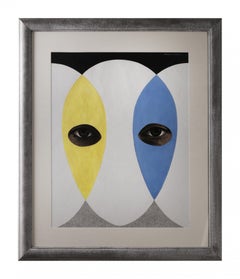 Seeing Egg No. 2, Surrealist Ovoid acrylic painting, Figural Abstract