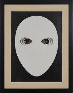 Seeing Egg, Surreal Ovoid Figural Acrylic Painting, Cleveland School Artist