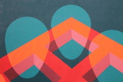 Transection No. 3, Pittura acrilica astratta geometrica figurale ovoidale al neon