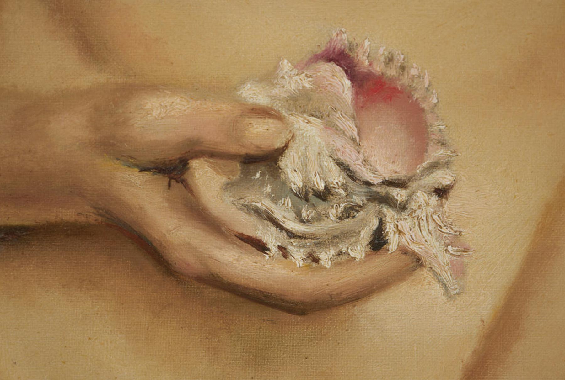 Venus, Large 20th Century Painting of Nude Woman w/ Garland For Sale 2