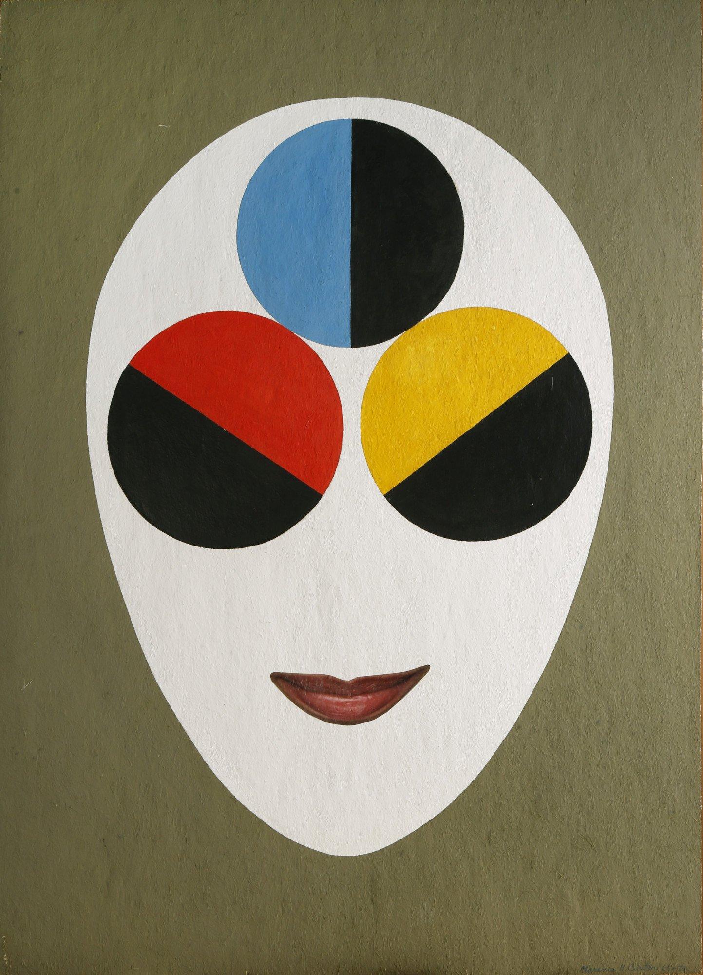 Figurative Painting di Clarence Holbrook Carter - Uovo di Vetriculus, pittura surrealista ovoidale in acrilico e collage, astratto figurato