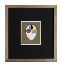 Vetriculus, Surrealist Ovoid acrylic painting, Figural Abstract work on paper