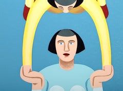 Acrobats, Signed Modern Screenprint by Clarence Carter