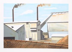 Bauxite Factory, Nachname, signierte Lithographie von Clarence Carter