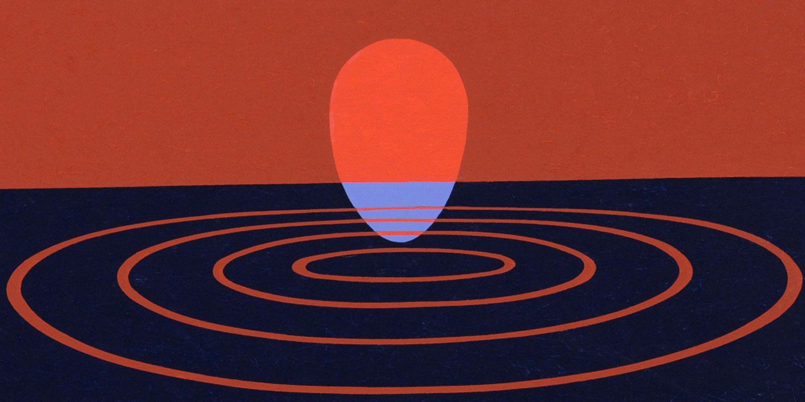 Blue and Red Space - Print by Clarence Holbrook Carter