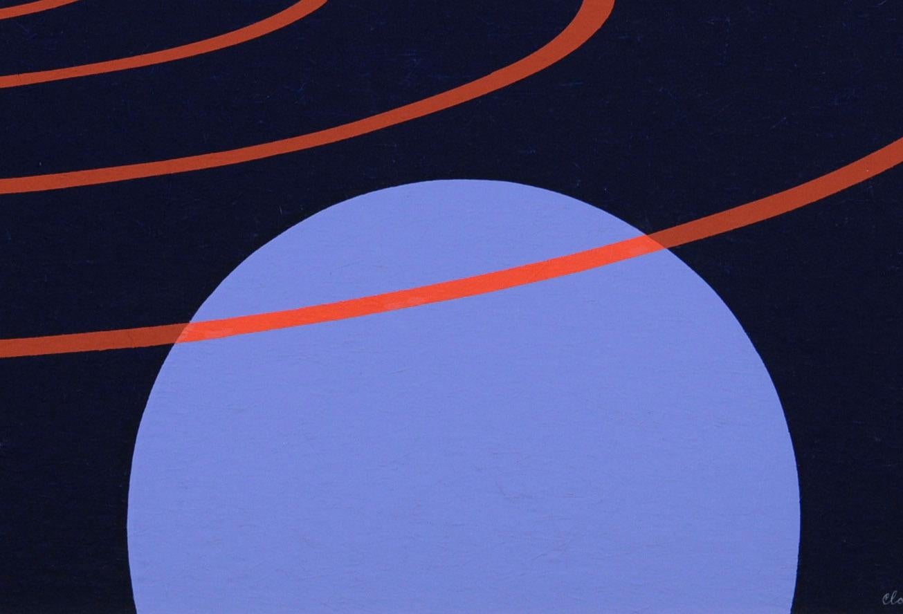 Blue and Red Space - Black Abstract Print by Clarence Holbrook Carter