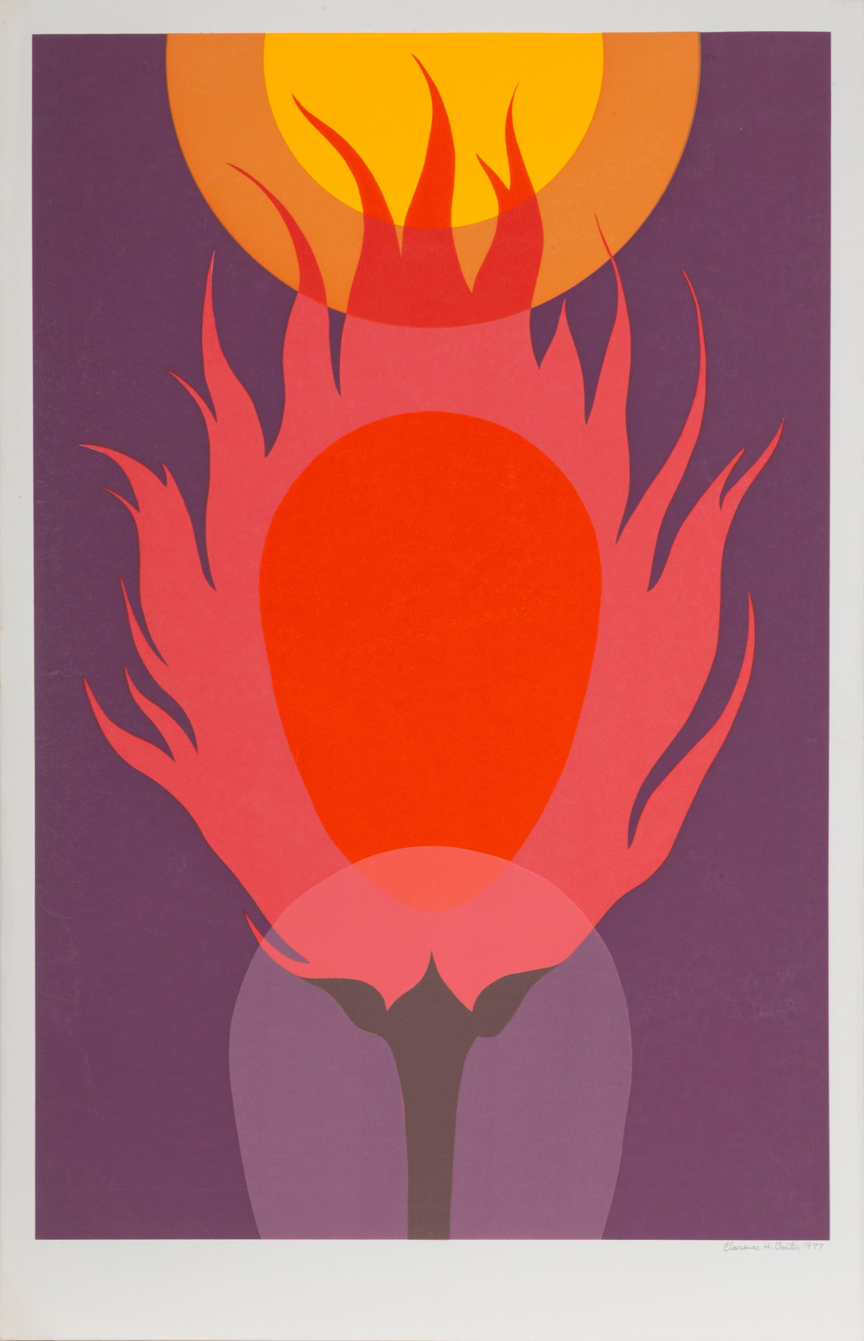 Clarence Holbrook Carter Abstract Print - Burning Bush