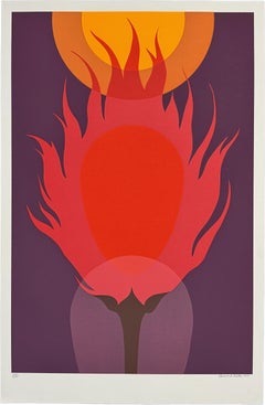 Burning Bush signé 1978 Sérigraphie à édition limitée signée