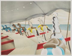 Carousel by the Sea, Signed Lithograph by Clarence Carter