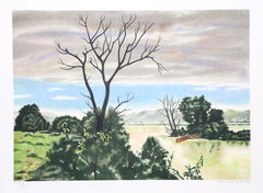 Early Spring Landscape, Signed Lithograph by Clarence Carter