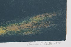 Eschatos #18, Surrealistischer Landschaftssiebdruck von Clarence Holbrook Carter