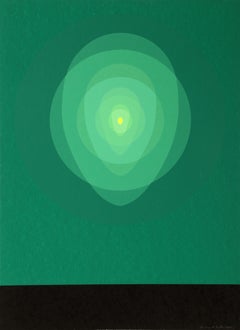 Green Mandala, Geometric Minimalist Screenprint by Clarence Holbrook Carter
