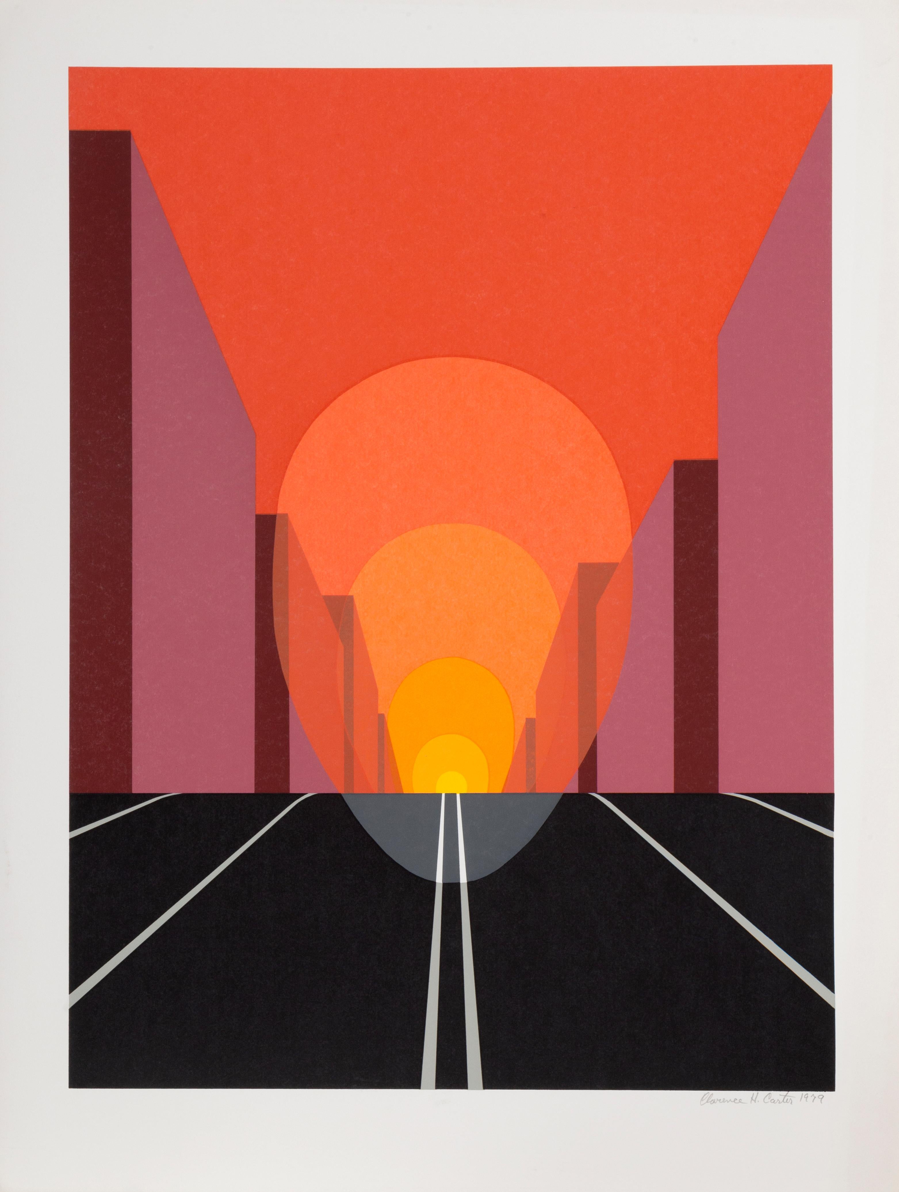 Clarence Holbrook Carter Abstract Print - Highway, Pop Art Screenprint