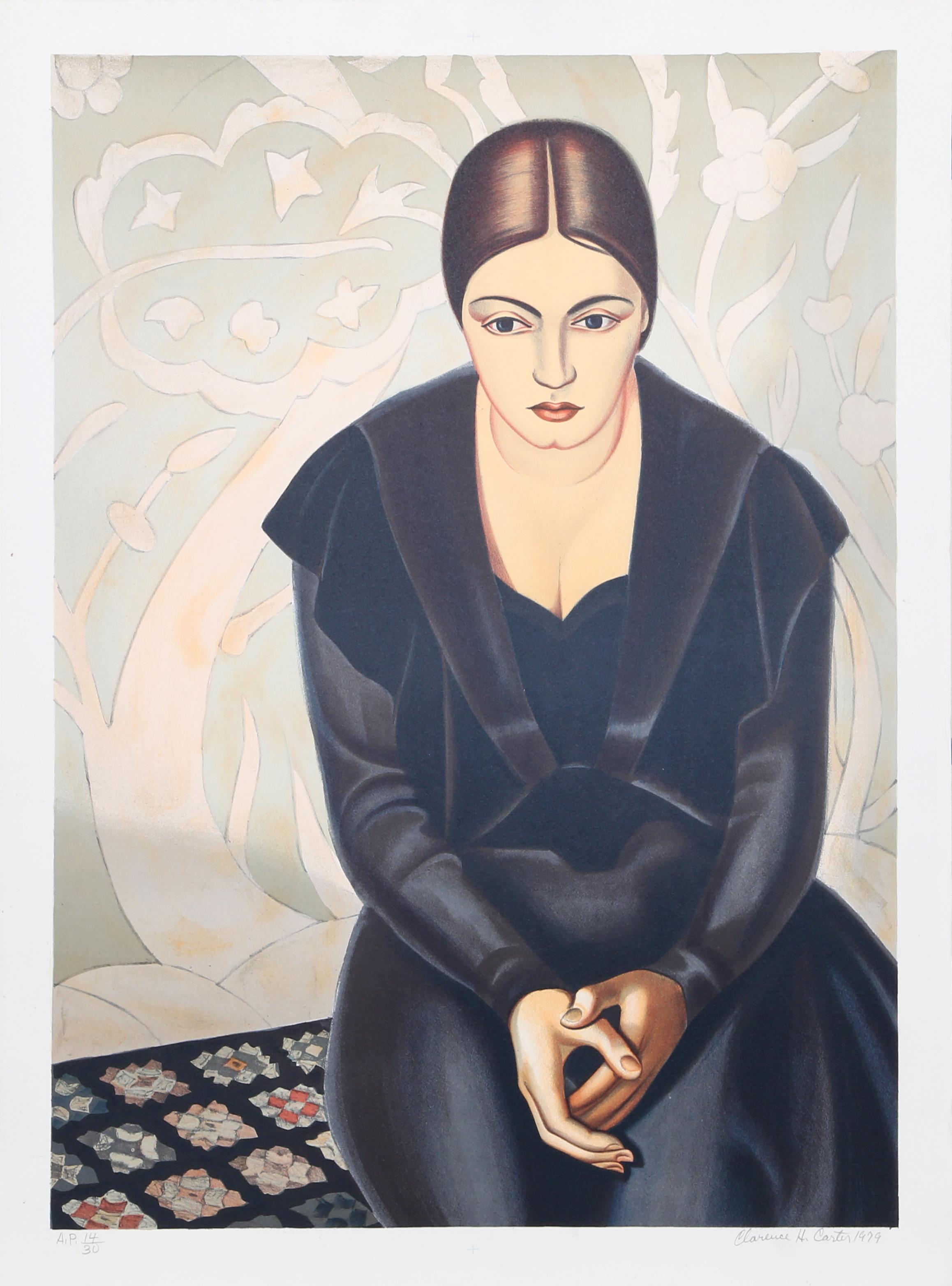 Portrait Print di Clarence Holbrook Carter - Maidenhood, litografia firmata da Clarence Carter