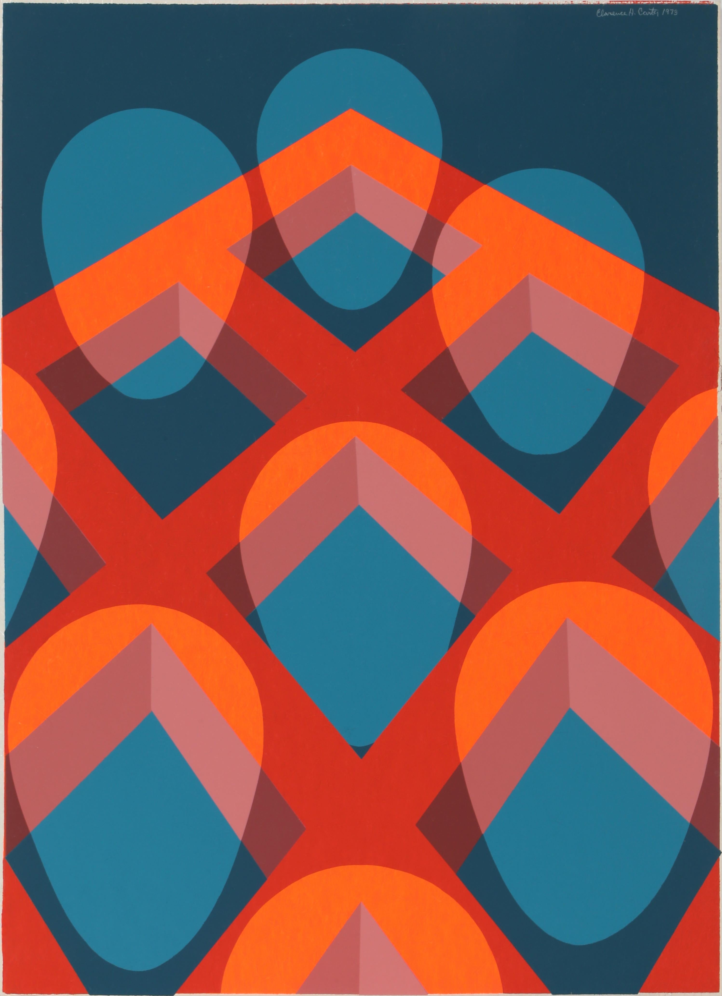 Artista: Clarence Holbrook Carter, americano (1904 - 2000)
Titolo: Senza titolo (Mandala in una griglia)
Anno: 1973
Medio: Serigrafia su carta Scintilla, Firmato e numerato a matita
Edizione: 75
Dimensioni: 30 x 22 pollici (76,2 cm x 55,88 cm)