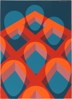 Mandalas, sérigraphie surréaliste de Clarence Holbrook Carter, 1973