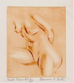 Nude Torso, Signed Etching by Clarence Carter