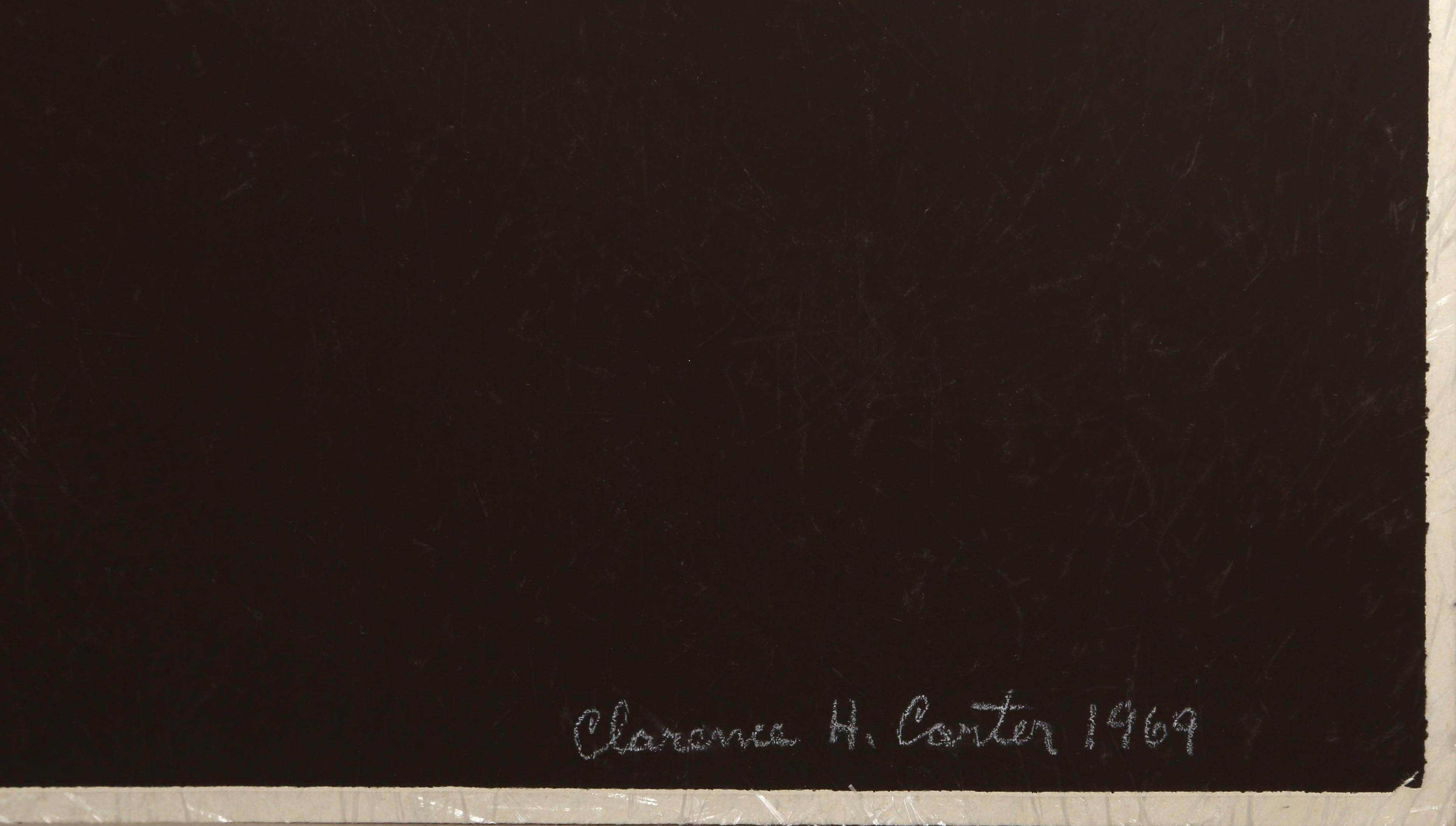 Mandala rouge, sérigraphie d'art OP de Clarence Carter 1969 - Print de Clarence Holbrook Carter