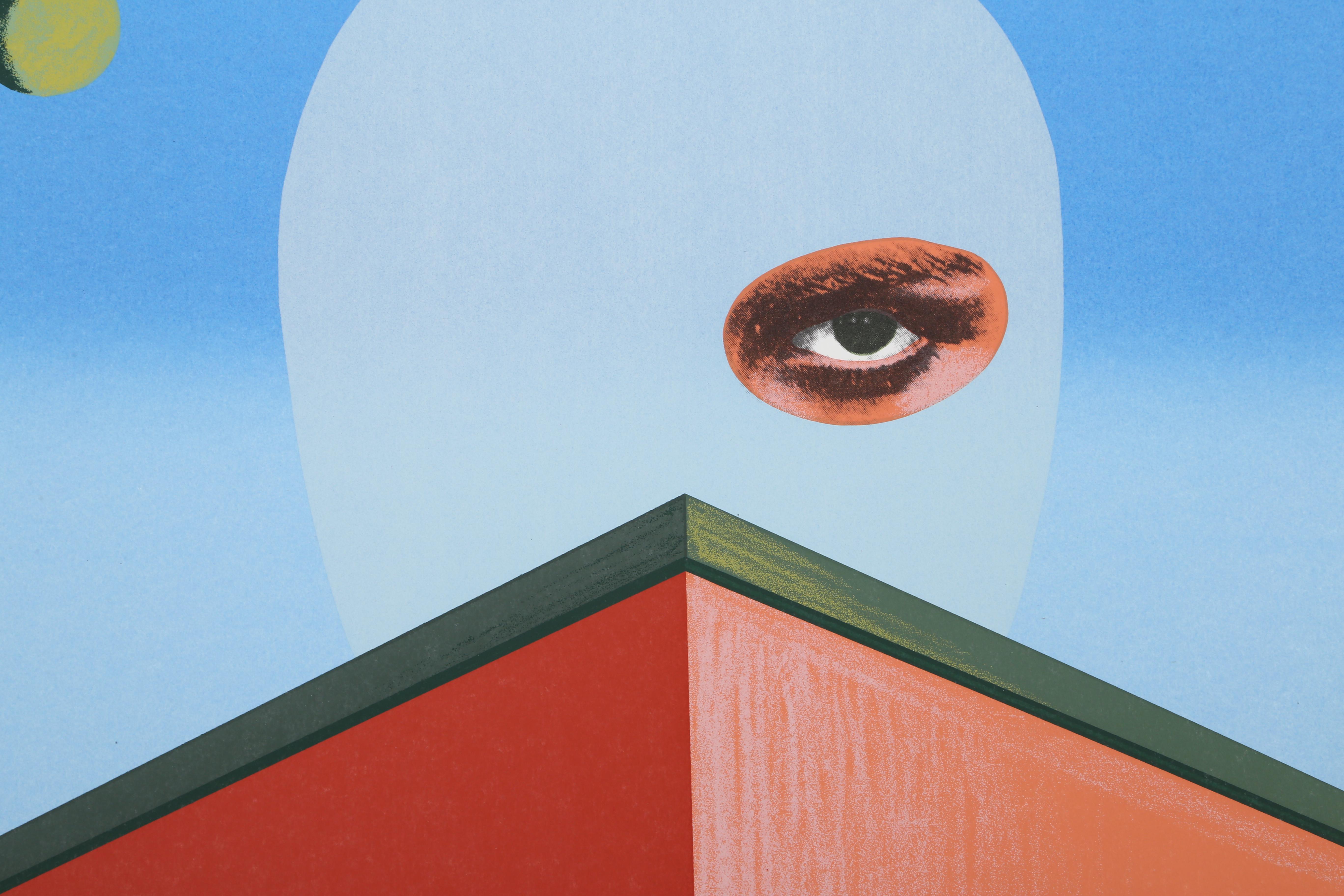 The Watcher, Surrealist Screenprint by Clarence Holbrook Carter For Sale 1