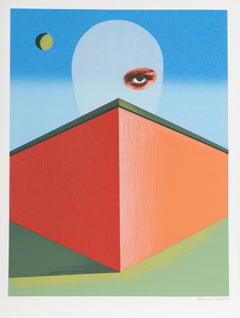 The Watcher, sérigraphie surréaliste de Clarence Holbrook Carter