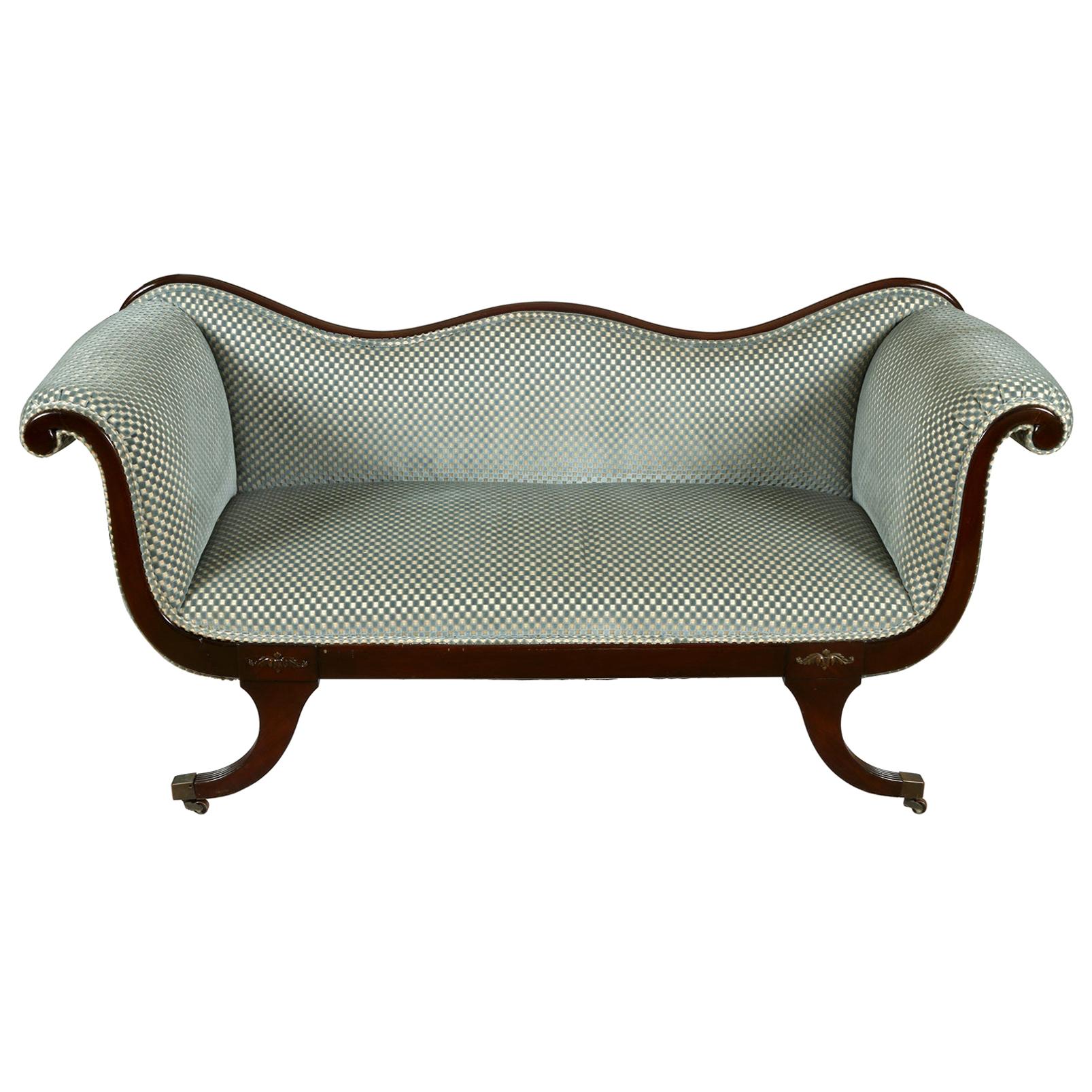 Clarence House Velvet Upholstered Recamier Sofa