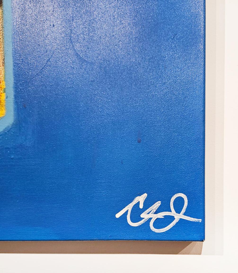 Un nuevo día - Figurative Painting Azul de Clarence James
