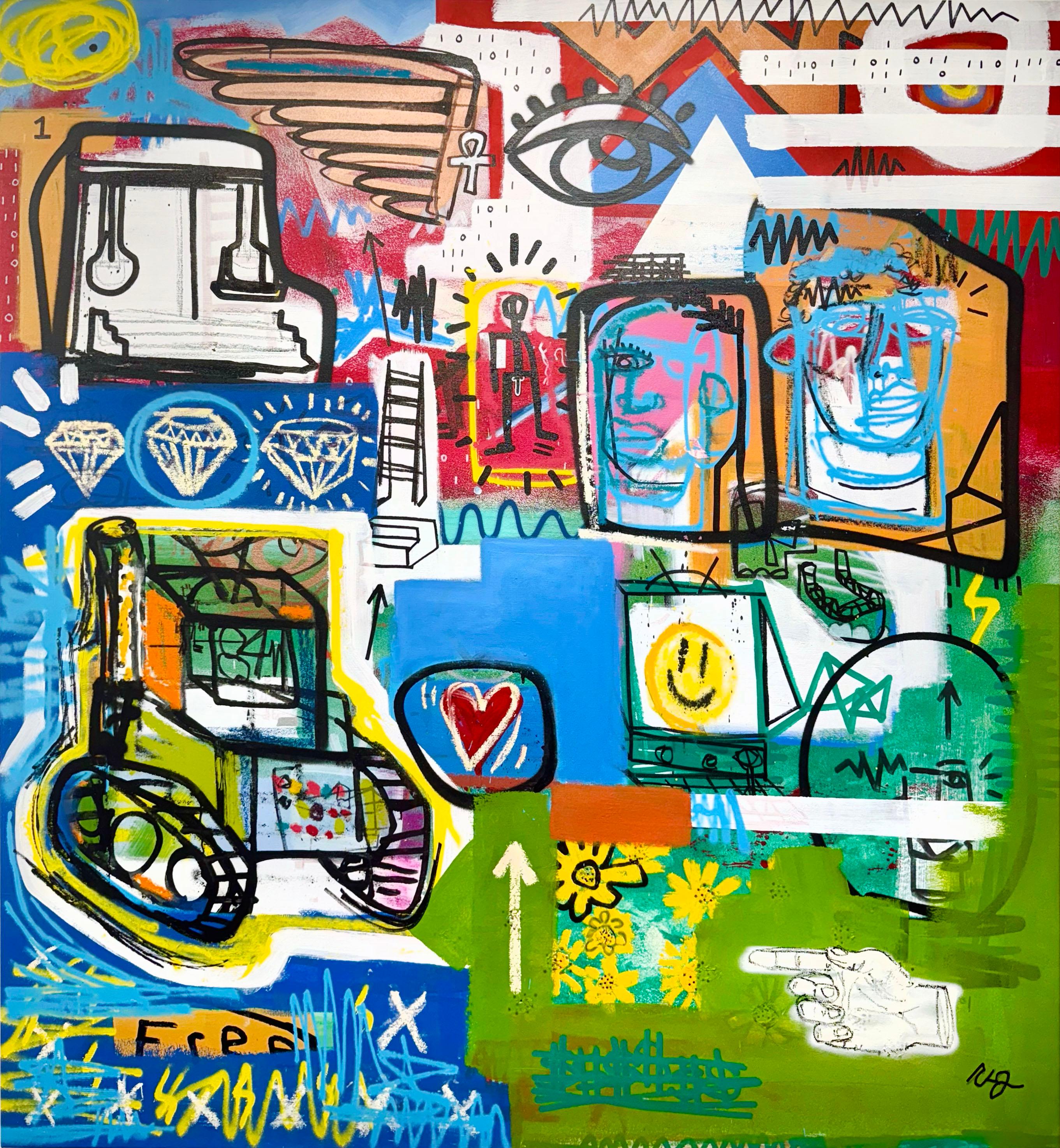 Künstler:  James, Clarence
Titel:  Gute Reise
Datum:  2025
Medium:  Aerosol und Acryl auf Leinwand
Ungerahmt Abmessungen:  72" x 67"
Unterschrift:  Unterzeichnet
Auflage:  Einzigartig