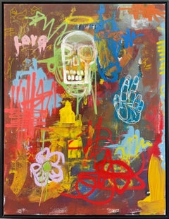 Clarence James - Clarence James, "Caos, orden y amor" pintura única sobre lienzo Clarence James, "Caos, orden y amor" pintura única sobre lienzo