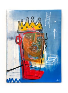 Clarence James "Man in the Mirror" painting on canvas